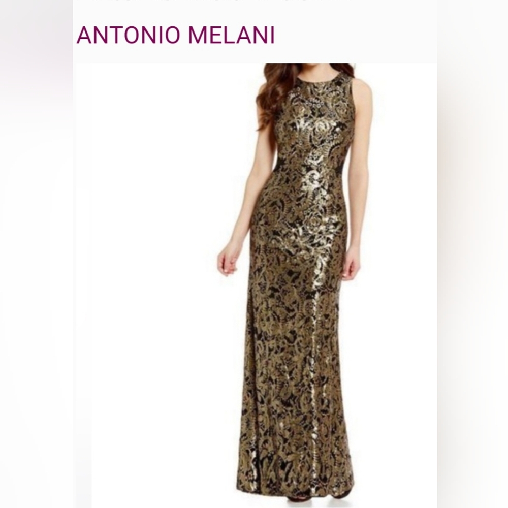 Black & gold formal dress